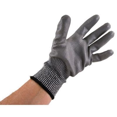 Cut Resistant Gloves Size 10 HPPE PU Coated 12 Pairs