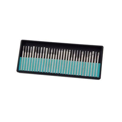 Diamond Burr Set 3mm Shank 30pc 150 Grit Rotary Tool