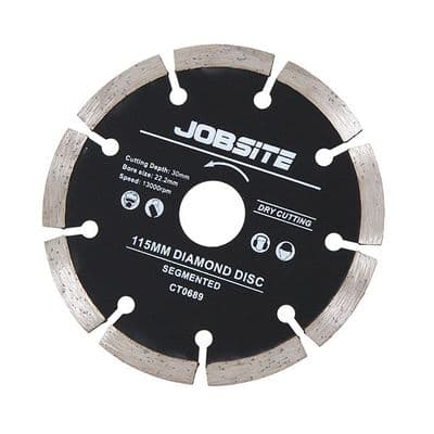 Diamond Cutting Disc 115mm Segmented 22.2mm Bore 30mm Depth