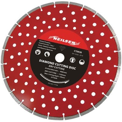 Diamond Cutting Disc 350mm Segmented 25.4mm Bore