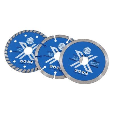 Diamond Cutting Disc Set 115mm 3pc for 22.2mm Angle Grinders
