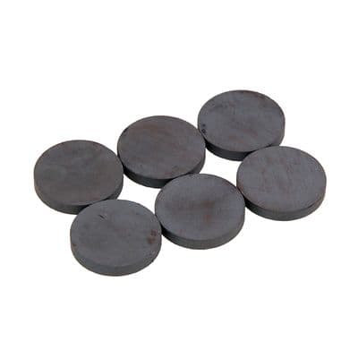 Disc Magnets 25mm x 4mm Ceramic Ferrite 6pc Pack