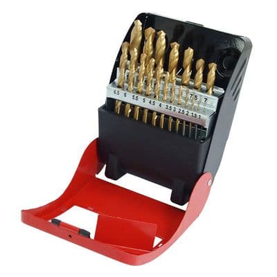 Drill Bit Set 1-10mm 19pc HSS Titanium Nitride with Case