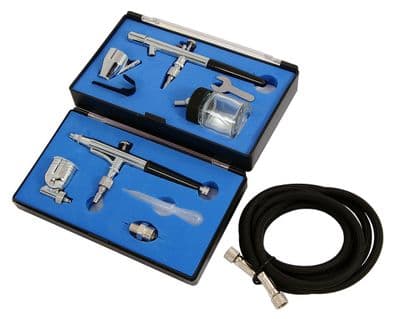 Dual Action Airbrush Kit -Includes 2 Airbrushes Ideal For Craft & Hobbies
