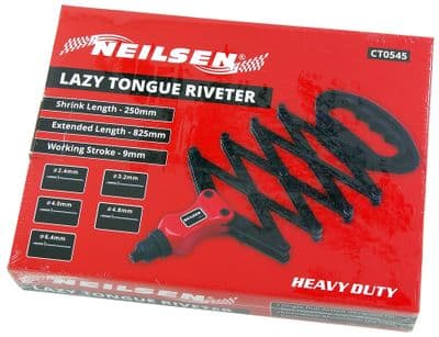 Durable Lazy Tongue Tong Hand Riviter Folding Rivet Gun Pop Riveter 5 Nozzles