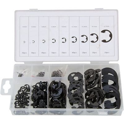 E Clip Set 300pc Assorted Snap Circlips Retainer Rings
