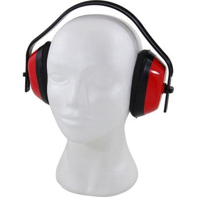 Ear Defenders Compact Red Adjustable Headband Safety Muffs