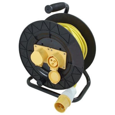 Extension Reel 25m 2 Way 110V Twin Socket Lead