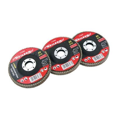 Flap Discs 115mm 6pc 40 60 80 Grit for Angle Grinder