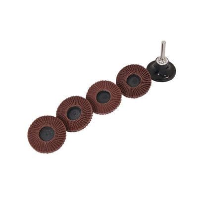 Flap Wheel Kit 50mm 6pc 6mm Shank 60 80 120 Grit