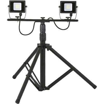 Flood Light 240V Twin LED 2 x 20W Tripod Stand IP65