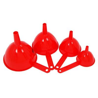 Funnel Set 125mm 110mm 90mm 70mm 4pc Plastic with Handles