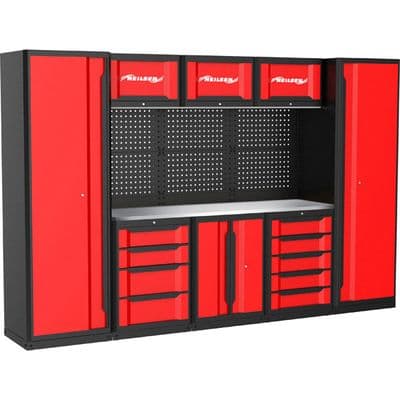 Garage Storage System Workbench Cupboards Drawers Pegboard