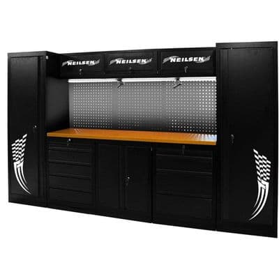 Garage Tool Station And Equipment Storage With Workbench - Premium Quality 3.25M