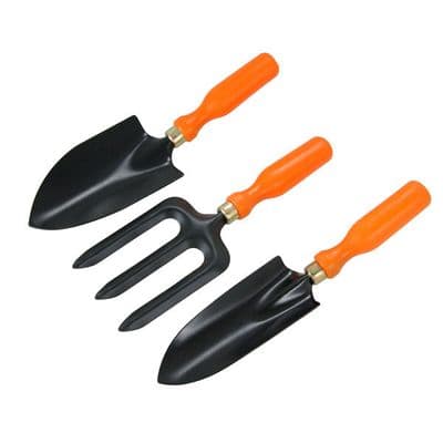 Garden Hand Tool Set 3 Piece Trowel Fork Transplanter