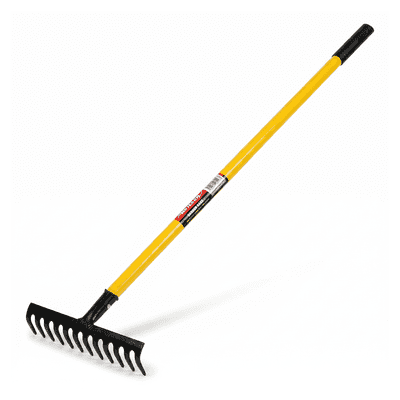 Garden Lawn Rake 12 Tooth Metal with Handle