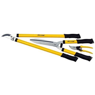 Garden Pruning Set 3pc Bypass Loppers Shears & Secateurs
