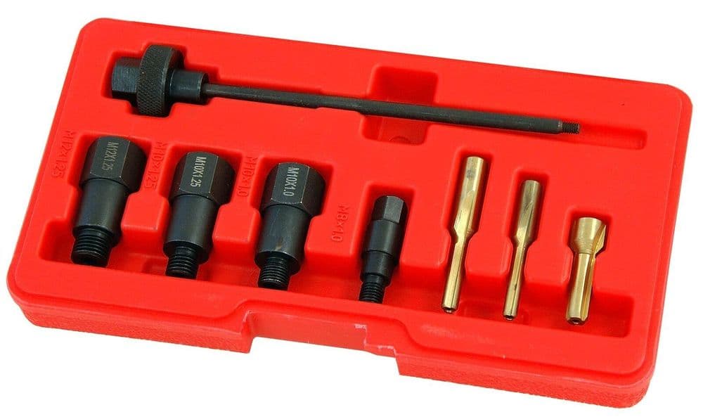 Glow Plug Aperture Cleaner Reamer Tool M8 M10 M12 Glow Plugs 4Pc Adaptor