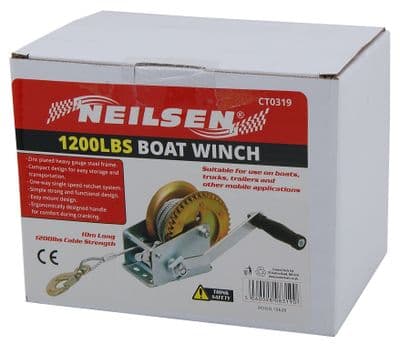 Hand Boat & Off Road Winch - 1200 Lbs 65Ft