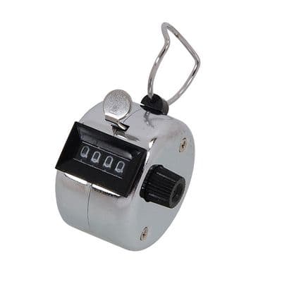 Hand Tally Counter 4 Digit Metal Manual Clicker 0-9999 Set