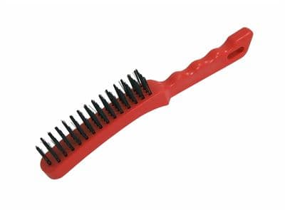 Hand Wire Brush - 4 Row Steel With A Plastic Handle