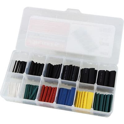 Heat Shrink Tubing Kit 2-9mm 180pc Assorted Colour Sleeves