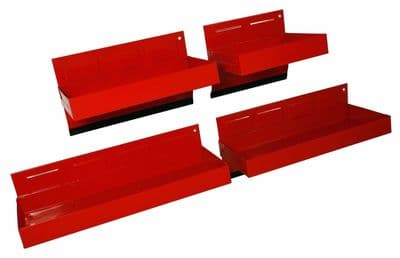 Heavy Duty Magnetic Tool Tray Set 4Pce 150mm 215mm 270mm 310mm Red
