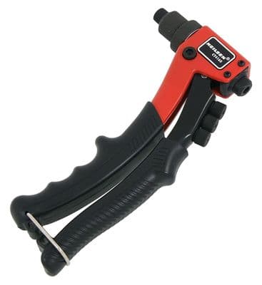 Heavy Duty Pop Rivet Riveting Gun Hand Riveter Tool + 4 Head Nozzles