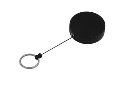 Heavy Duty Retractable Key Reel Keyring - Pull Chain Recoil Cord Belt Clip