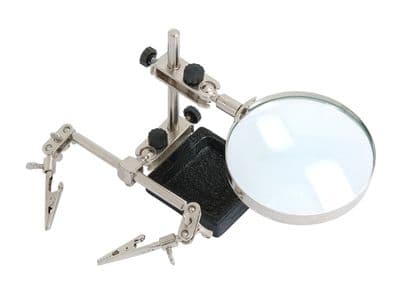 Helping Hand 5X Magnifying Glass &Stand Clip Grip Clamp Vice Solder Model Holder