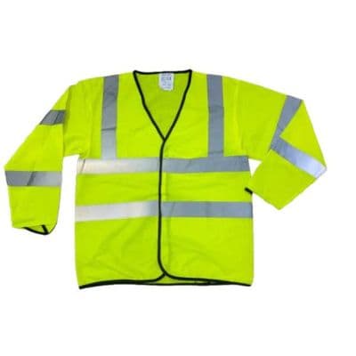 Hi Vis Safety Vest 3XL Long Sleeve Yellow Workwear