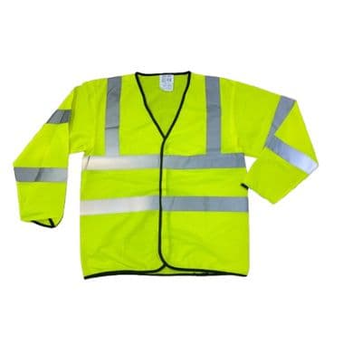 Hi Vis Safety Vest Medium Long Sleeve Yellow Workwear