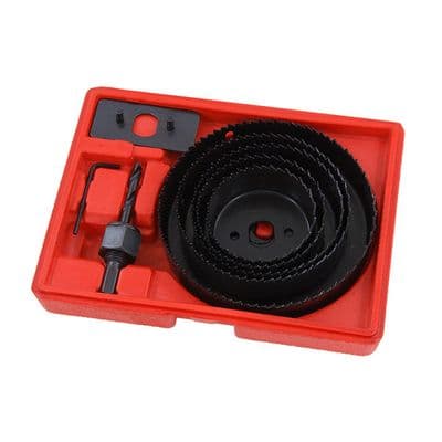 Hole Saw Set 8pc Multi Size for Wood Plastic & Thin Sheet Metal