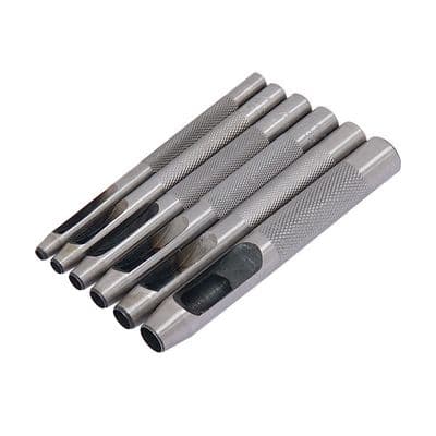 Hollow Hole Punch Set 6pc for Leather Belt Gasket Card