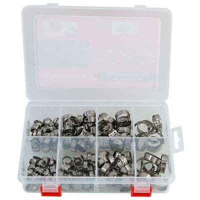 Hose Clamp 160pc Single Ear O Clip Set Stainless Steel
