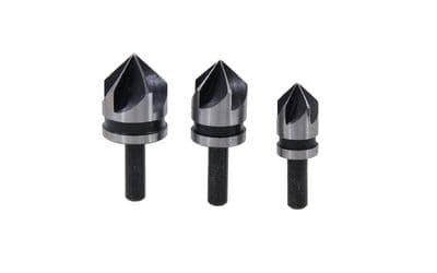 Hss Countersink 3 Pc Bit Set For Steel And Hard Metals 1/2 5/8 3/4