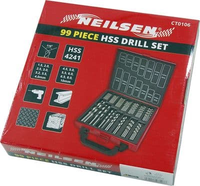 Hss Drill Bit Set 99 Piece Plastic Wood Metal Drill Kit With Case