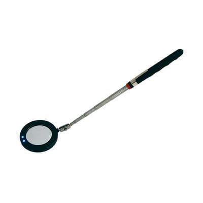 Inspection Mirror 50mm Telescopic 2 LED Lights Round Glass