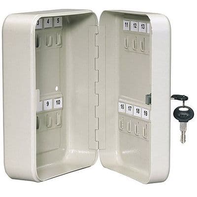 Key Cabinet Safe Case Box 20 Key Hooks Metal Storage Key Locking Security Case