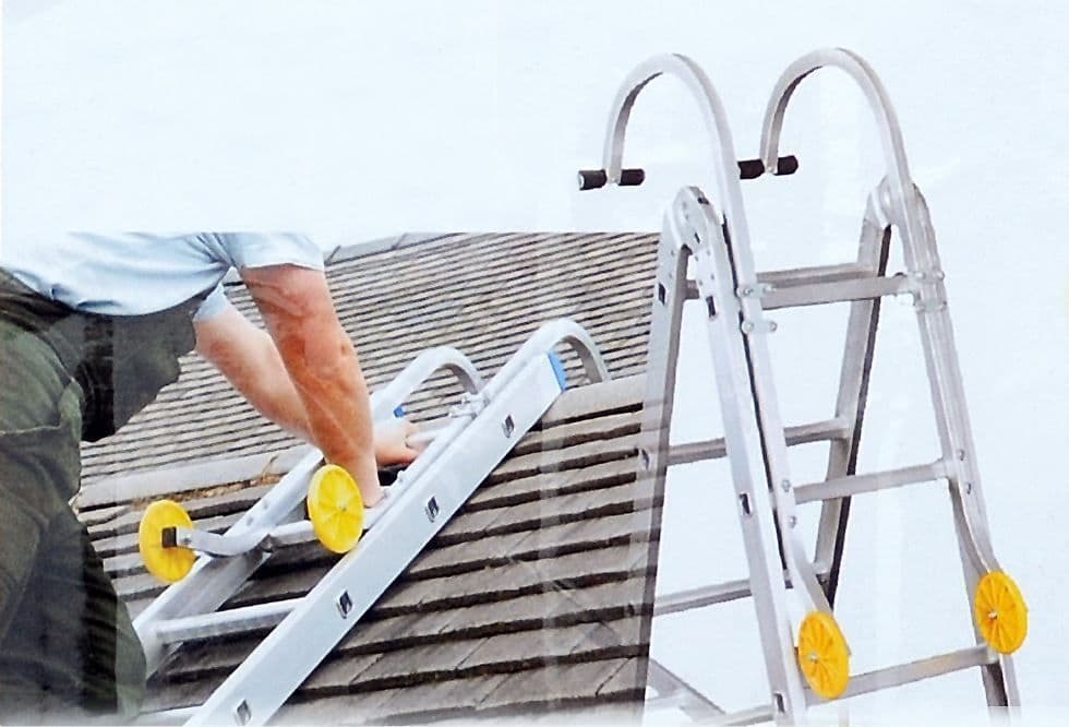 Ladder Roof Hooks Kit For Extension Ladders Roofing With Wheels & Fixings