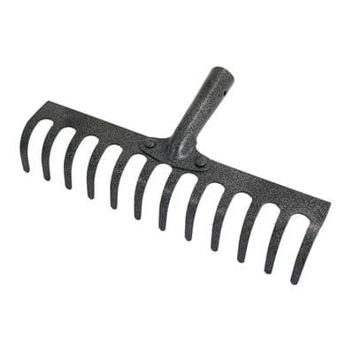 Landscape Rake Head 12 Tooth Metal Replacement Garden Spare