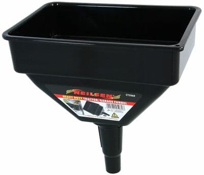 Large Plastic Rectangular Funnel With Filter 4.5L -280mm X 190mm - Heavy Duty