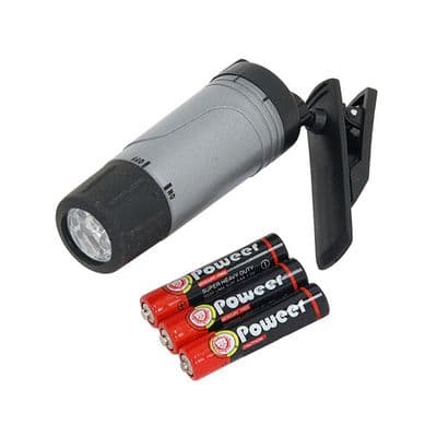 LED Torch Mini Pocket Clip Light with 3 AAA Batteries