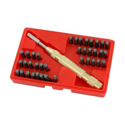 Letter & Number Punch Set 3mm 38pc Metal Stamping Kit