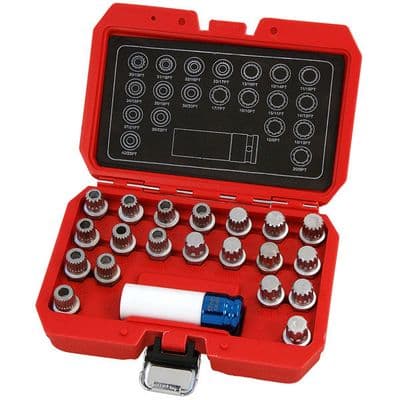 Locking Wheel Nut Key Set 21pc for BMW Mini Tamper Proof