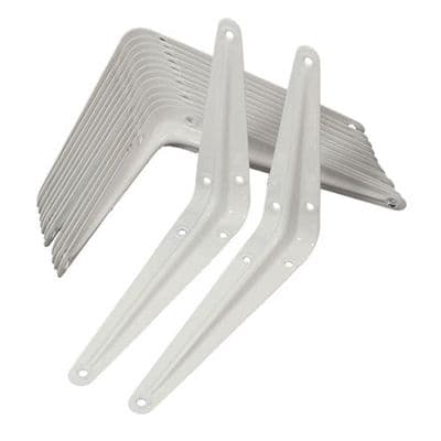 London Shelf Brackets 250 x 300mm 10 x 12in White Metal Pair