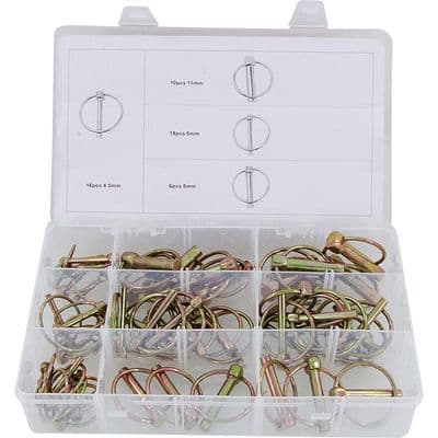 Lynch Pin Set 50pc Carbon Steel Assortment for Trailers