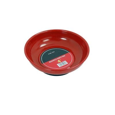 Magnetic Parts Tray 100mm 4in Round Red Dish Magnetic Base