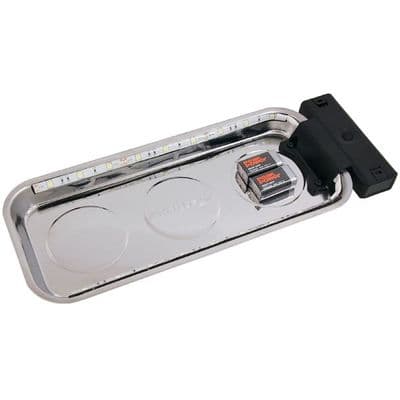 Magnetic Parts Tray 360 x 150 x 25mm 18 LED Stainless Steel