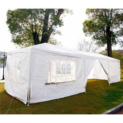 Marquee 30 x 10ft White Waterproof Event Tent Steel Frame